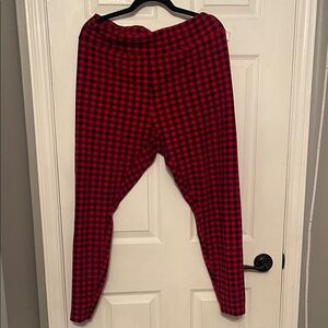 SHEIN womens Red and Black Plaid Joggers